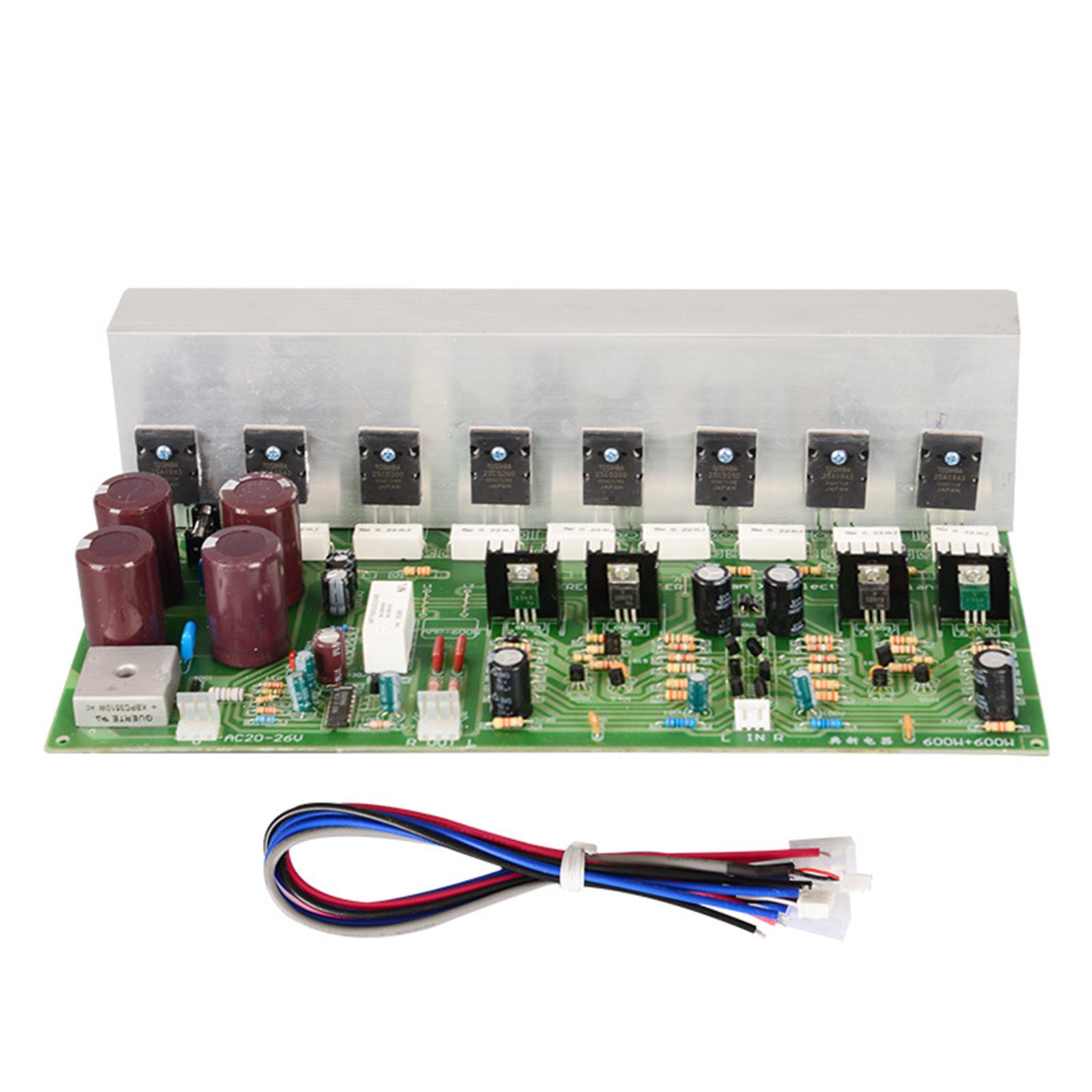 

AD600W Двоканальна плата підсилювача високої потужності Професійний модуль підсилювача Плата підсилювача живлення A1943/2SC5200 Чіп