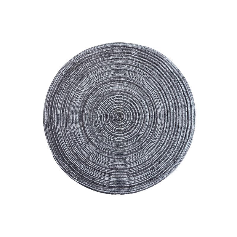 2pcs Round Table Mat Woven Ramie Placemats Anti Slip Dining Table Mats Non-Slip Tableware Bowl Pads Kitchen Drink Cup Coasters