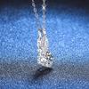 Womens Minimalist Gourd Pendant Necklace 1ct Moissanite Clavicle Chain