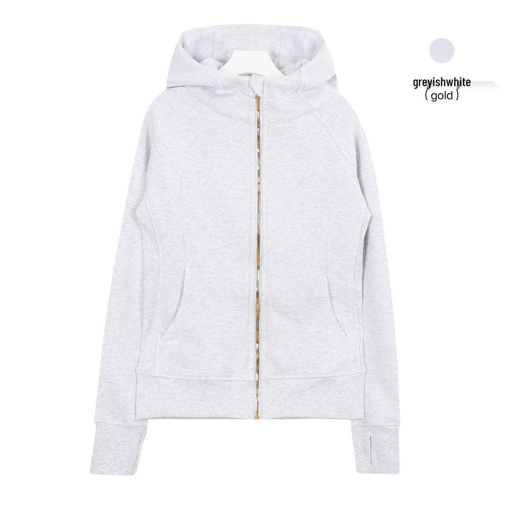 Sweat à capuche zippé intégral Lulu Original pour femme - Coupe ajustée - Veste de sport décontractée pour le yoga