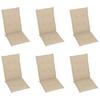 Garden Chairs 6 pcs with Beige Cushions Solid Teak Wood