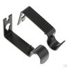 Set of 6Pcs Adjustable Metal Curtain Pole Rod Wall Bracket Hook Holder Black
