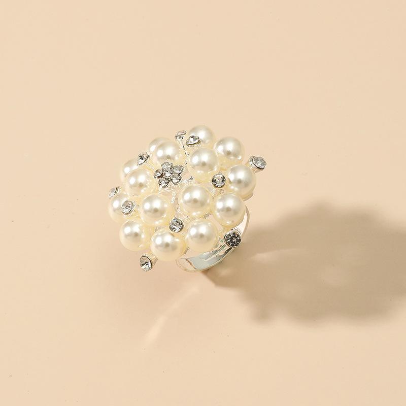 European and American Fashion Adjustable Pearl Ring - Popular Open Design