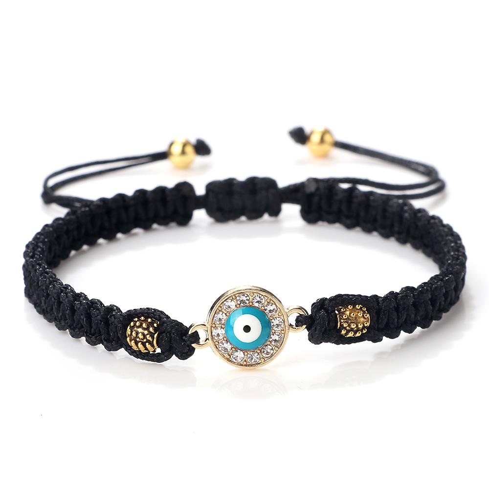 Women Crystal Blue Evil Eye Braided Bracelet Turkish Healing Yoga Couple Bracelet&Bangles Chain Pulsera Jewelry Gift