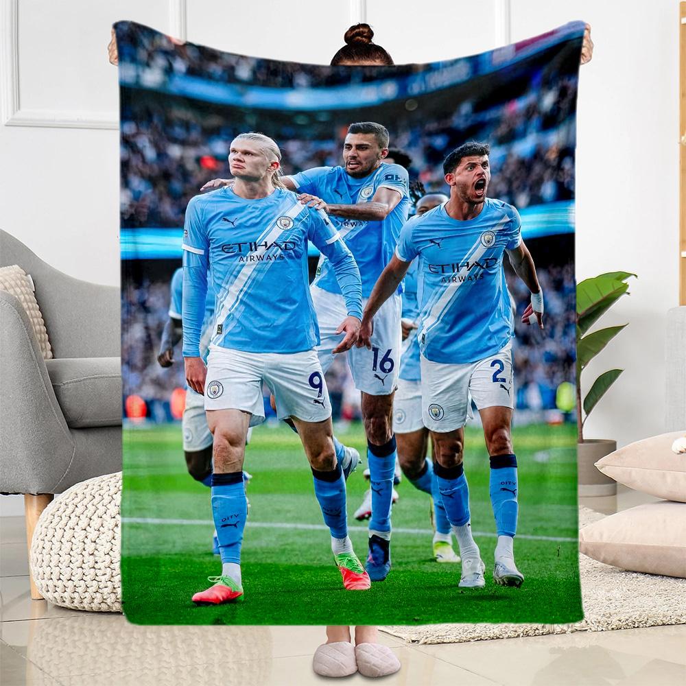 Manchester City Blanket Durable Comfort Perfect For Office Sofa Seaside For All Occasions Digital Print Unique Gift For Family And Friends Camping