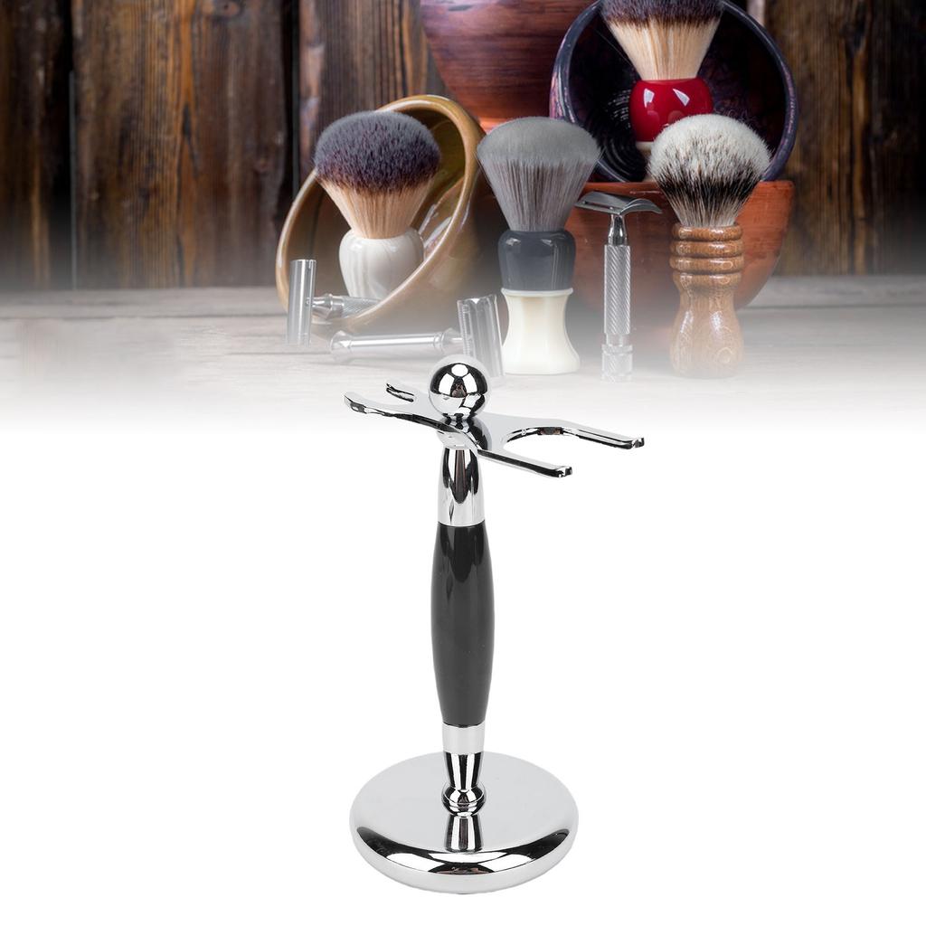 Shaving Brush Stand Extra Wide Openings Double Sided Shaving Holder for Men with Metal Base