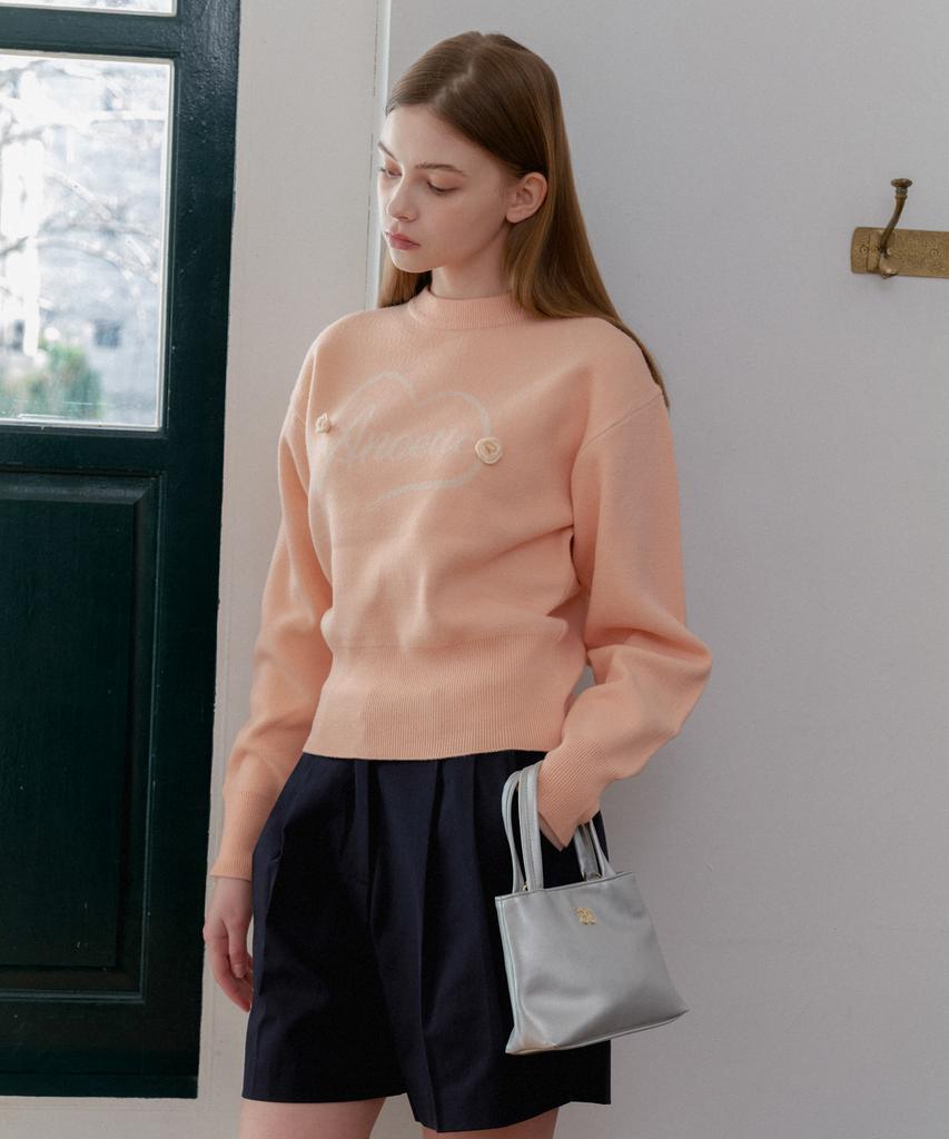 ANOETIC Anc Heart Rose Knit_Peach