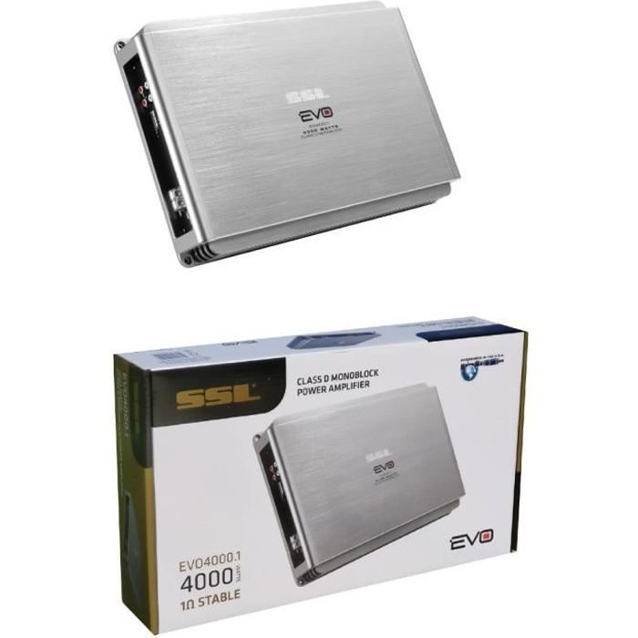 1 soundstorm ssl evo4000.1 1-channel amplifier 2000 watt rms 4000 watt max 1 ohm class d remote control for car sub, 1 piece