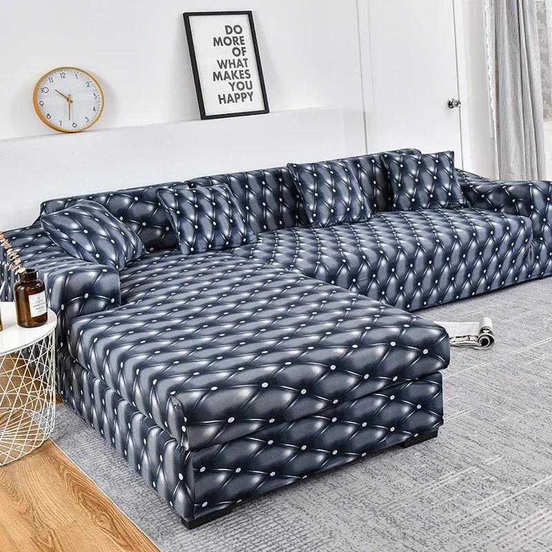 Corner Sofa Covers for Living Room Elastic Slipcovers Couch Cover Stretch Sofa Towel L Shape Chaise Longue