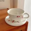 Kirsch Kaffeetassen und Untertassen Nachmittagstee Tasse Wasserbecher Frühstückstasse Dessertschale Milchtee Tassen Kaffeetasse Teetassen