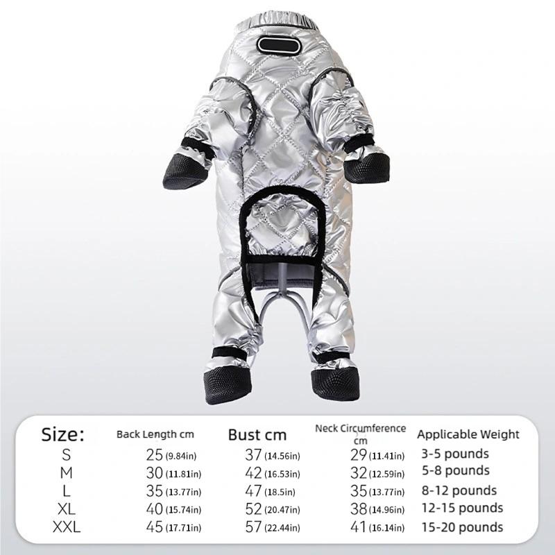 Dustproof Dog Overall for Outdoor Activity Insulated for Warmth Size Option S to XXL with Reflective Safety