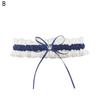Lace Wedding Garter Faux Pearls Bowknot Floral Lace Garter Stretch Leg Garter Belt Bride Accessories for Women