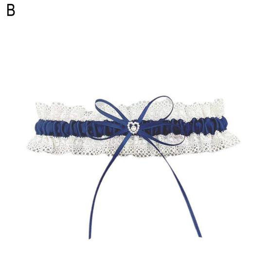 Lace Wedding Garter Faux Pearls Bowknot Floral Lace Garter Stretch Leg Garter Belt Bride Accessories for Women