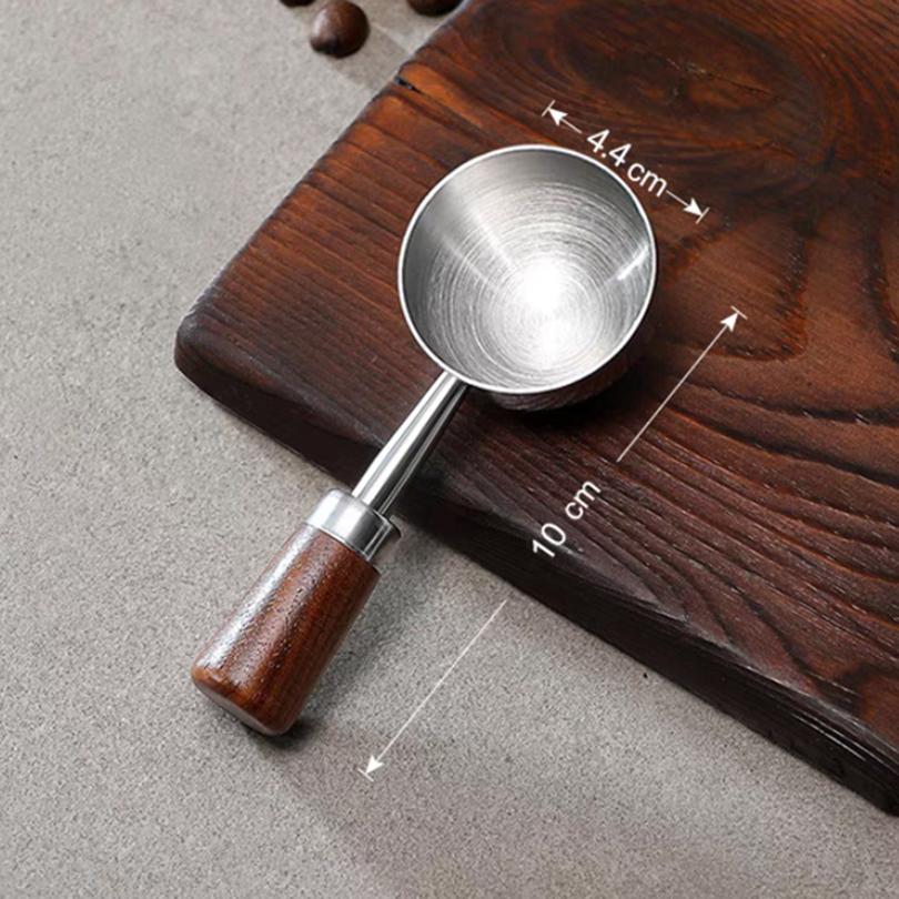 

1 шт., мерная ложка с ручкой из грецкого ореха, ложка для кофейного порошка, кухонный инструмент для домашней выпечки, мерный стакан, измерительные инструменты для кухни