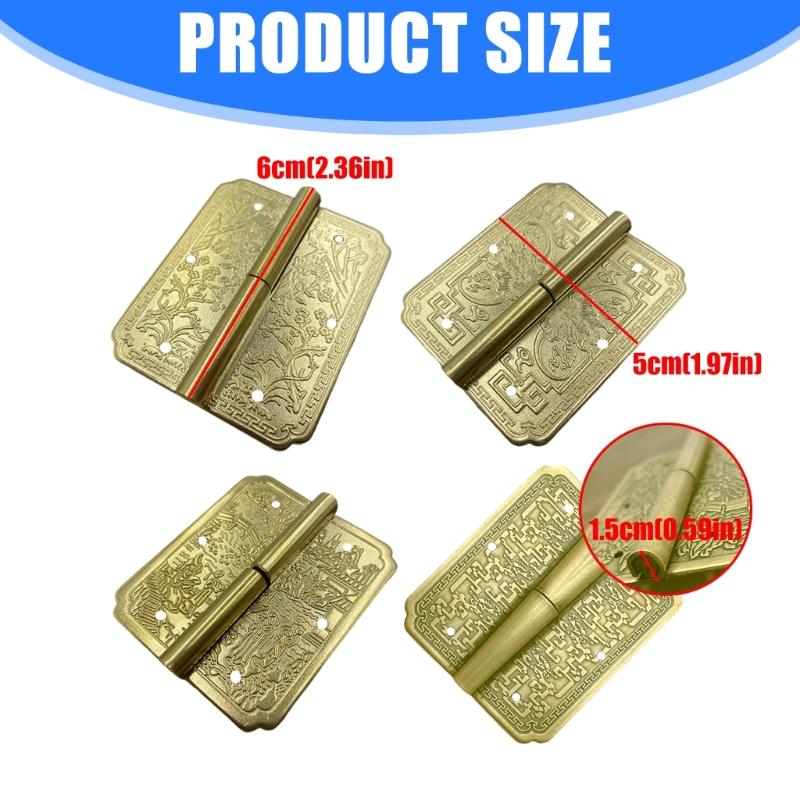 Antique Metal Cabinet Door Hinges Replacement Carved Drawer Door Hinge Decorative Fittings for Jewelry Box Easy to Use
