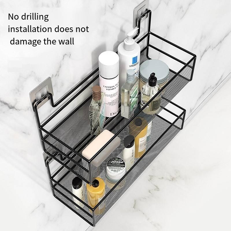 Toiletten-Badezimmer-Aufbewahrungsregal, Küchenkörbe, Bad, Toilette, Waschtisch, perforationsfreie Wandmontage, Organisation des Wand-Aufbewahrungsregals