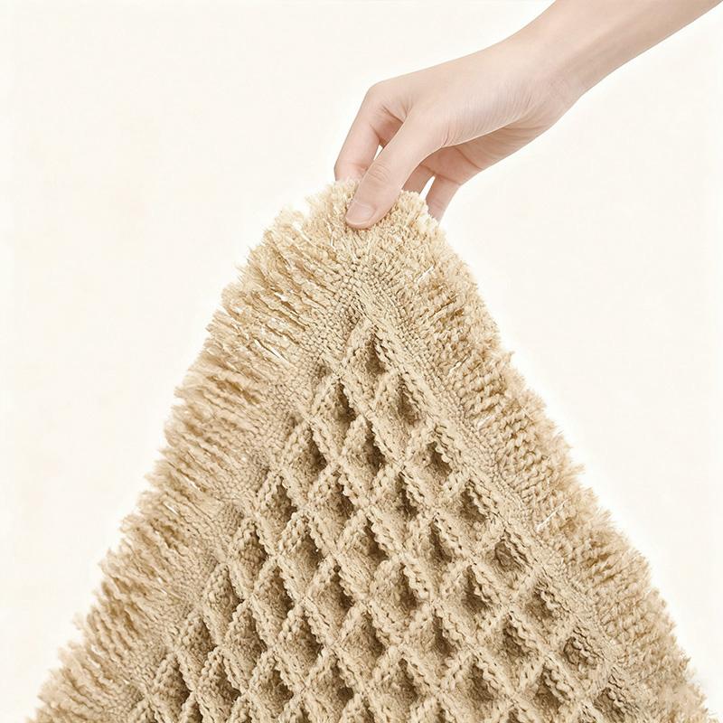 Super Absorbent Microfiber Waffle Bath Mat Modern Non-Slip Bathroom Rug Ultra Soft Machine Washable Bathmat