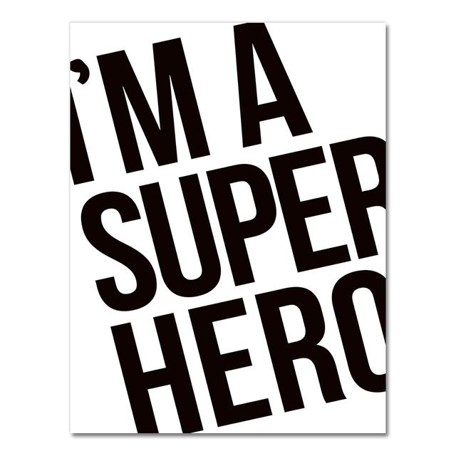 COLORFULBOY Super Hero Modern Black White Wall Art Canvas Painting Posters And Prints Wall Pictures For Living Room No Frame