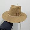 Classic Straw Hat Handmade Design Hat Pearl Chain Summer Sun Hat New Letter Hat Beach Women Gorras Para Hombres