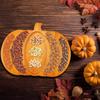 Halloween Pumpkin Shaped Serving Tray, Divided Chip and Board, Appetizer Platter for
