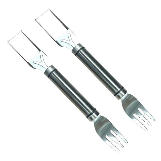 Stainless Steel Watermelon Cutter Dual Head Slicer Serving Fork Dishwasher Safe Fruit