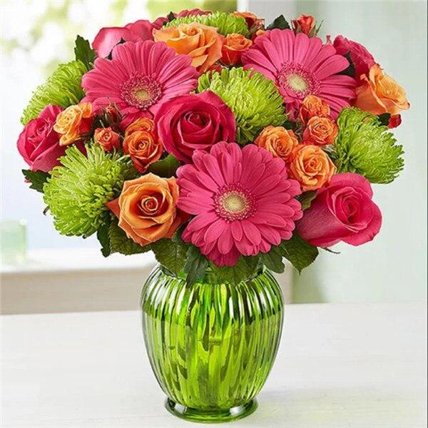 5D DIY Diamond Painting Flower Vase Cross Stitch Full Round Drill Diamond Embroidery Mosaic Picture of Rhinestones Decor Gift