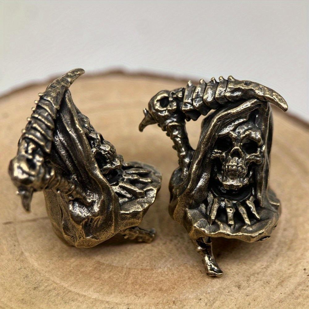 Sickle Grim Reaper Brass Knife Beads EDC DIY Woven Bracelets Lanyard Key Chain Pendant Accessories Men Outdoor Tool Hangings Charms