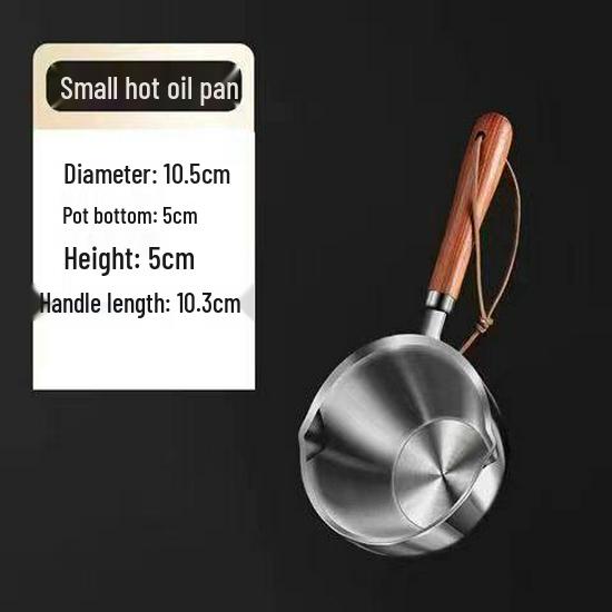 304 Oil-Repellent Stainless Steel Mini Pot: Ideal for Sautéing, Drizzling, and Pouring Hot Oil in the Kitchen 150ML Thick Version