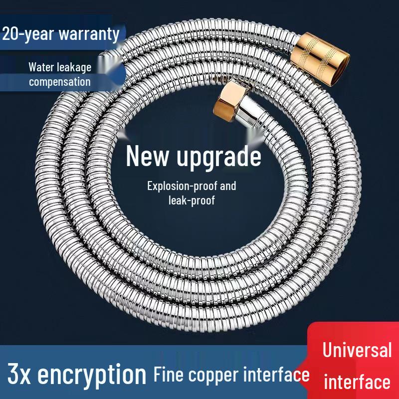 Stainless Steel Shower Hose, 1.5m/2m, Universal for Hot/Cold Water Heater