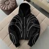 Unisex Straatstijl Trendy Kruisprint Losse Hoodie Vest