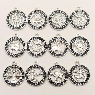12 Constellation Diamond-Inlaid Pendant Necklace