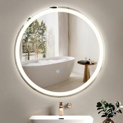 Bathroom Mirror - NETTLIFE - Round LED 70 Cm - Dimmable 3000-6500K - Touch Switch - Anti-fog IP44