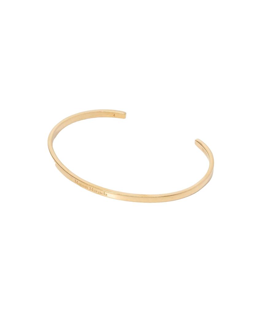 Maison Margiela Bangle SM1UY0064 SV0158 Logo Yellow Gold Plating Burattato Brand 4 Women's Size [Used]