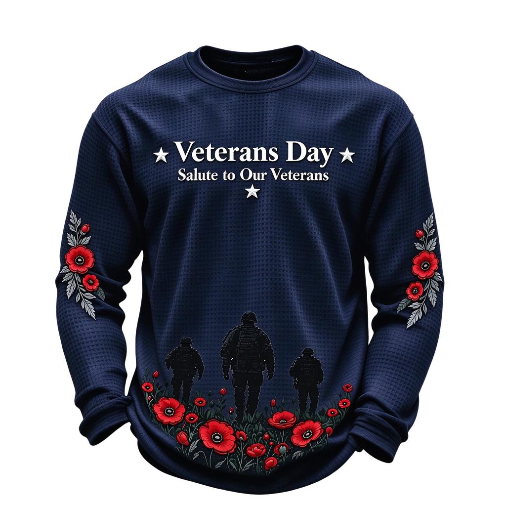Men's Knit Crewneck Long Sleeve Shirt for Casual or Everyday Wear