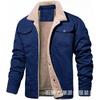Men's Lapel Jacket Winter Warm Lamb Fleece Casual Jacket Fleece Thickened Work Jacket
