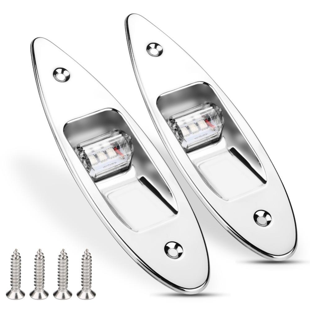 12V Voltage Boat Side Light Flush Mount Marine Signal Light Bright LED Bow Light for Sailboat
