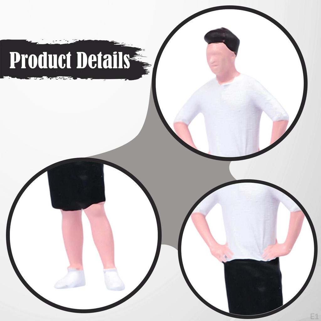 1/64 Miniature Male Figure ,Tiny People Mini Collectibles Painted Resin for Model Trains