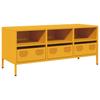 Vidaxl Szafka Rtv, Żółta, 101,5X39X43,5 Cm, Stal Walcowana Na Zimno