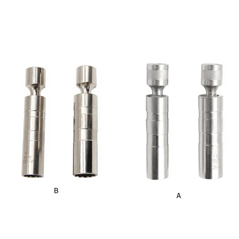 2pcs 360 Degree Swivels Magnetic Socket Removal Tool Car Accessories Spark Plugs Socket Set Thin Walled Spark Plugs Tool
