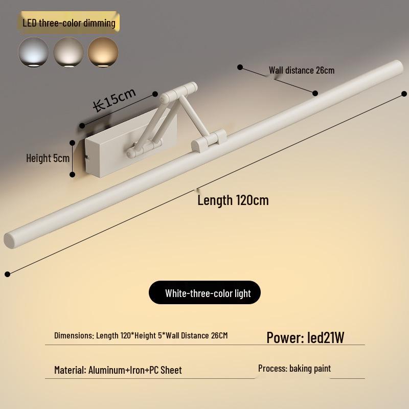 LED Vanity Mirror Light: Drill-Free Installation for Bathroom or Dressing Table Cabinets