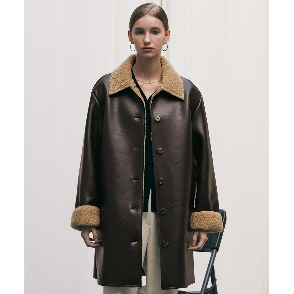 

NICK&NICOLE SINGLE MUSTANG МИДИ ПАЛЬТО_КОРИЧНЕВОЕ