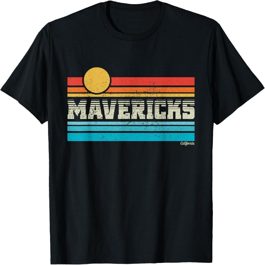 Mavericks California Retro Sunset Surf Trip I Love Surfing T-Shirt(1) S