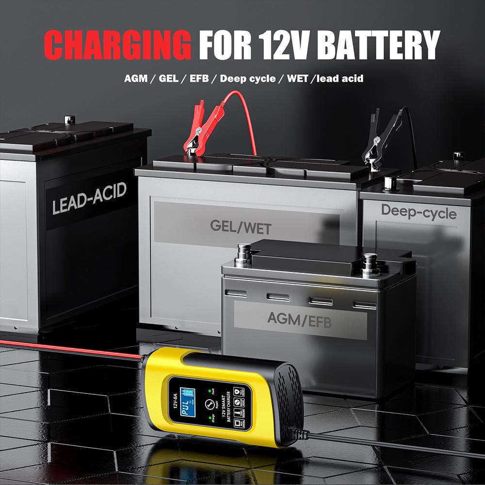 Car Battrey Chargers 12V8A Intelligent Pulse Repairing Charge Device Automotive Battery Trickle