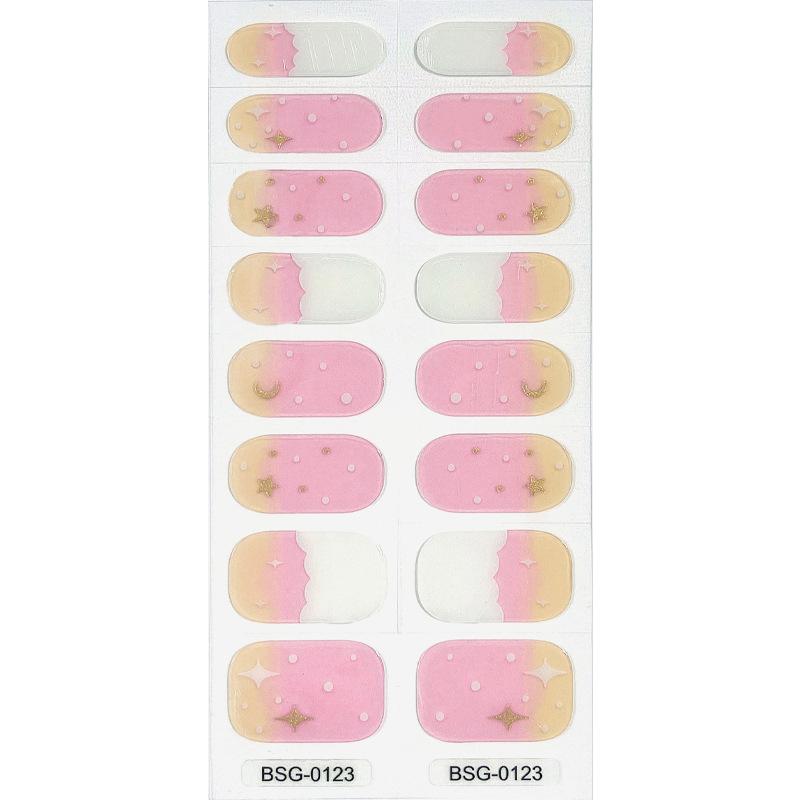 Gel Nail Sticker New Gold Color Semi-baked Nail Sticker Decoration