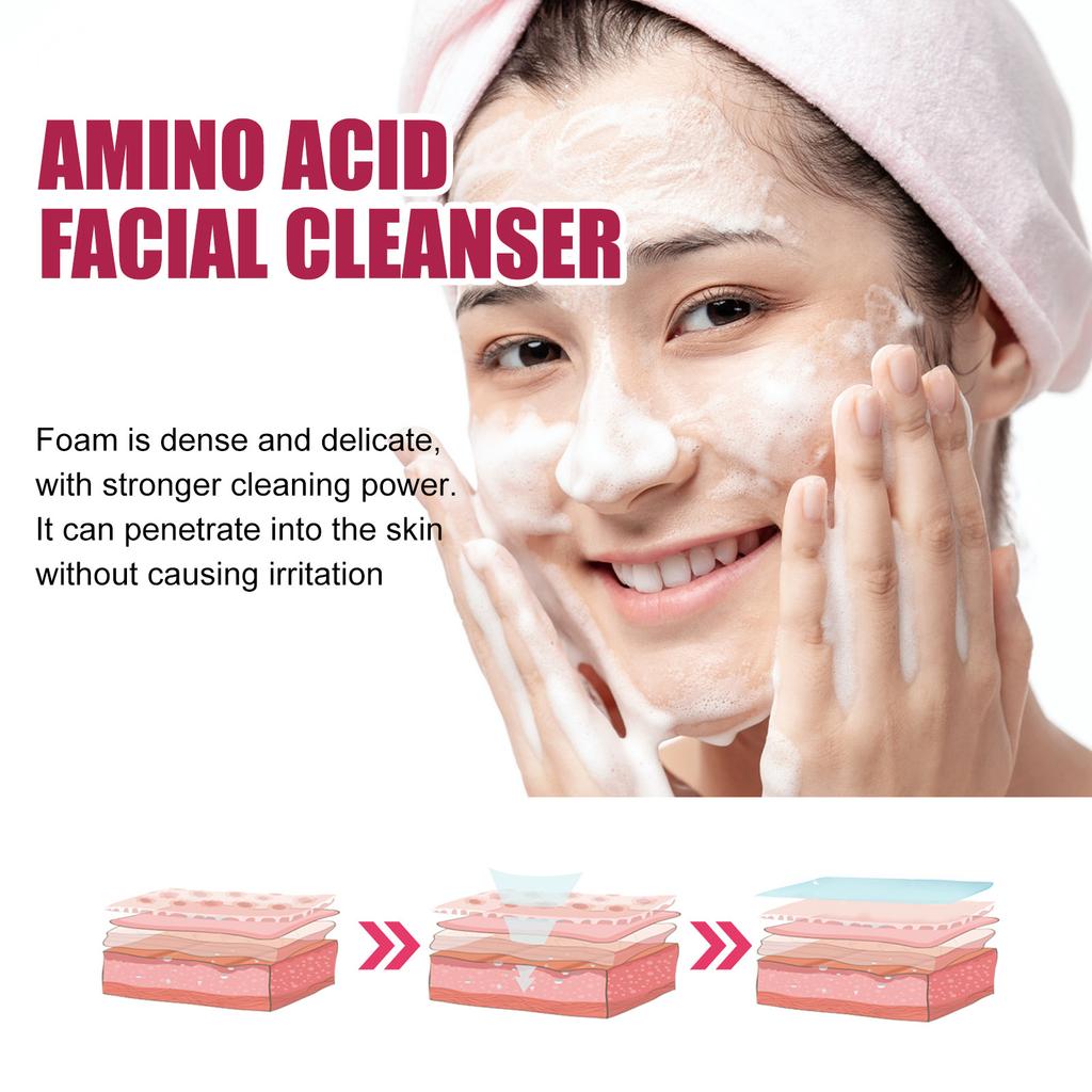 Amino Acid Face Cleanser Fade Dark Remove Melanin Brightening Hydrating Oil Control Moisturizing Smoothing Shrink Pore Skin Care