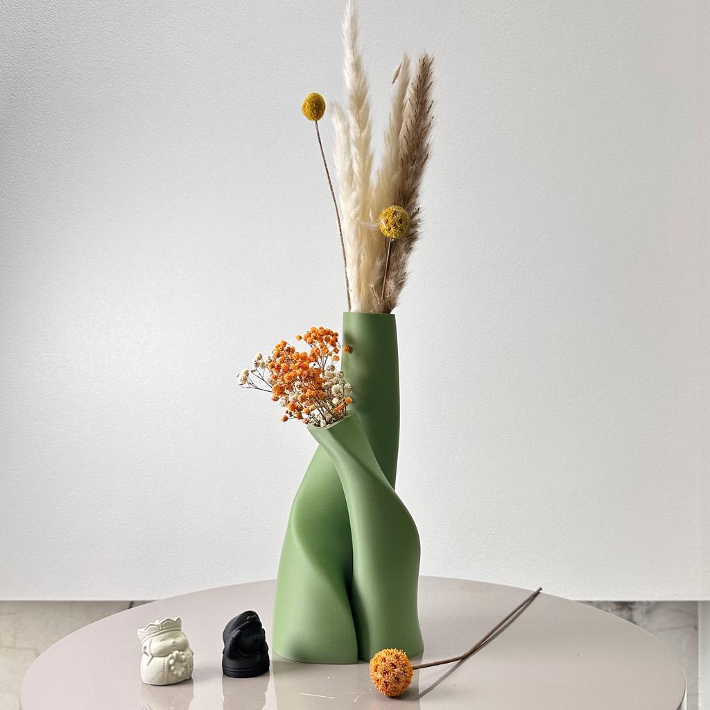 2 Piece Set of Special-Shaped Double Vase, Creative Dried Flower Vase, Multi-Color Optional, Suitable for Living Room, Kitchen,