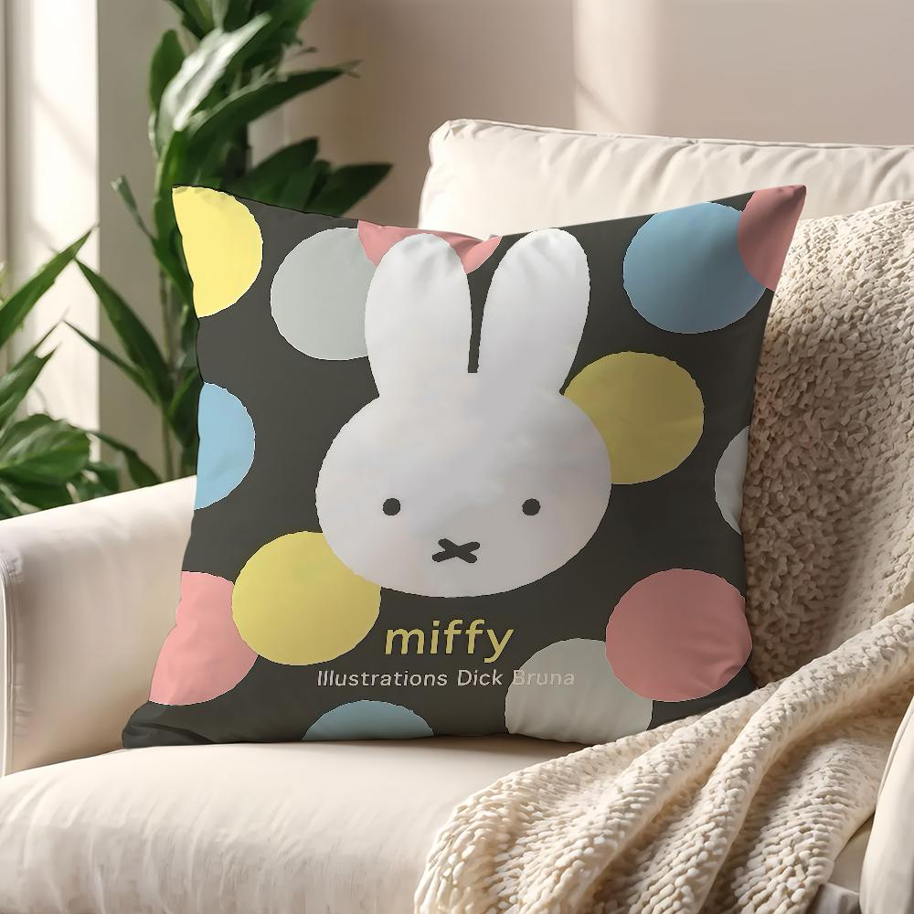 Kawaii MMiffy Cute cushion cover For Pillow Printing Sofa Decoration Home Car Room Coffee Shop Office Nordic Simplicity