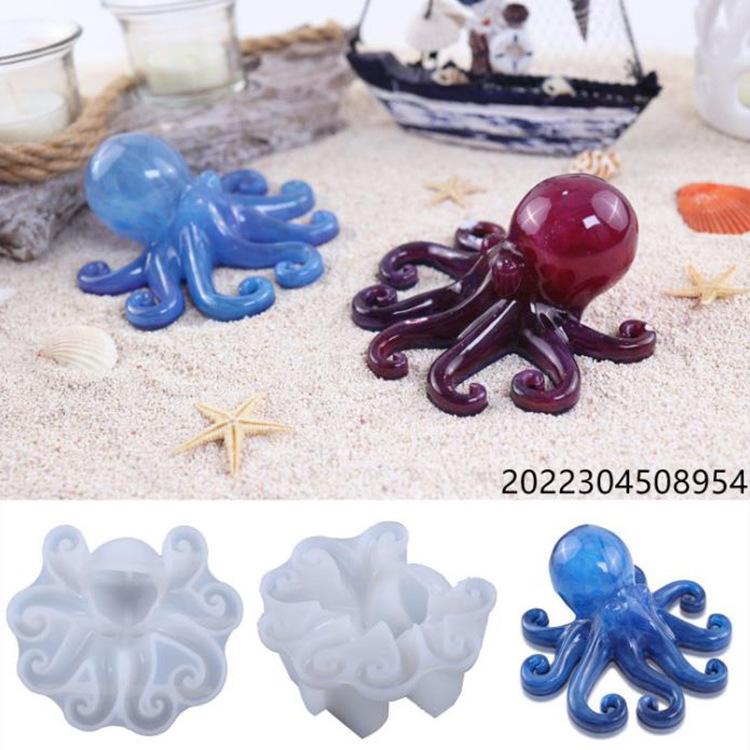 DIY Crystal Dropper Mold, Epoxy Resin, Ocean, 3D Octopus, Squid, Octopus, Mirror, Silicone Mold