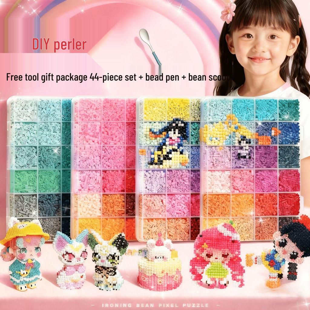 Pin Dou Dou 3D Fusion DIY Kit: Complete Set with Tools & Ironing Paper, COCO Pin Dou Design, Black/White Supplement Included