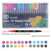 Double Ended Watercolor Pen Set, Art Hook Pen, Washable Brush, 24 Color Net Content, 24 * 1.5ml